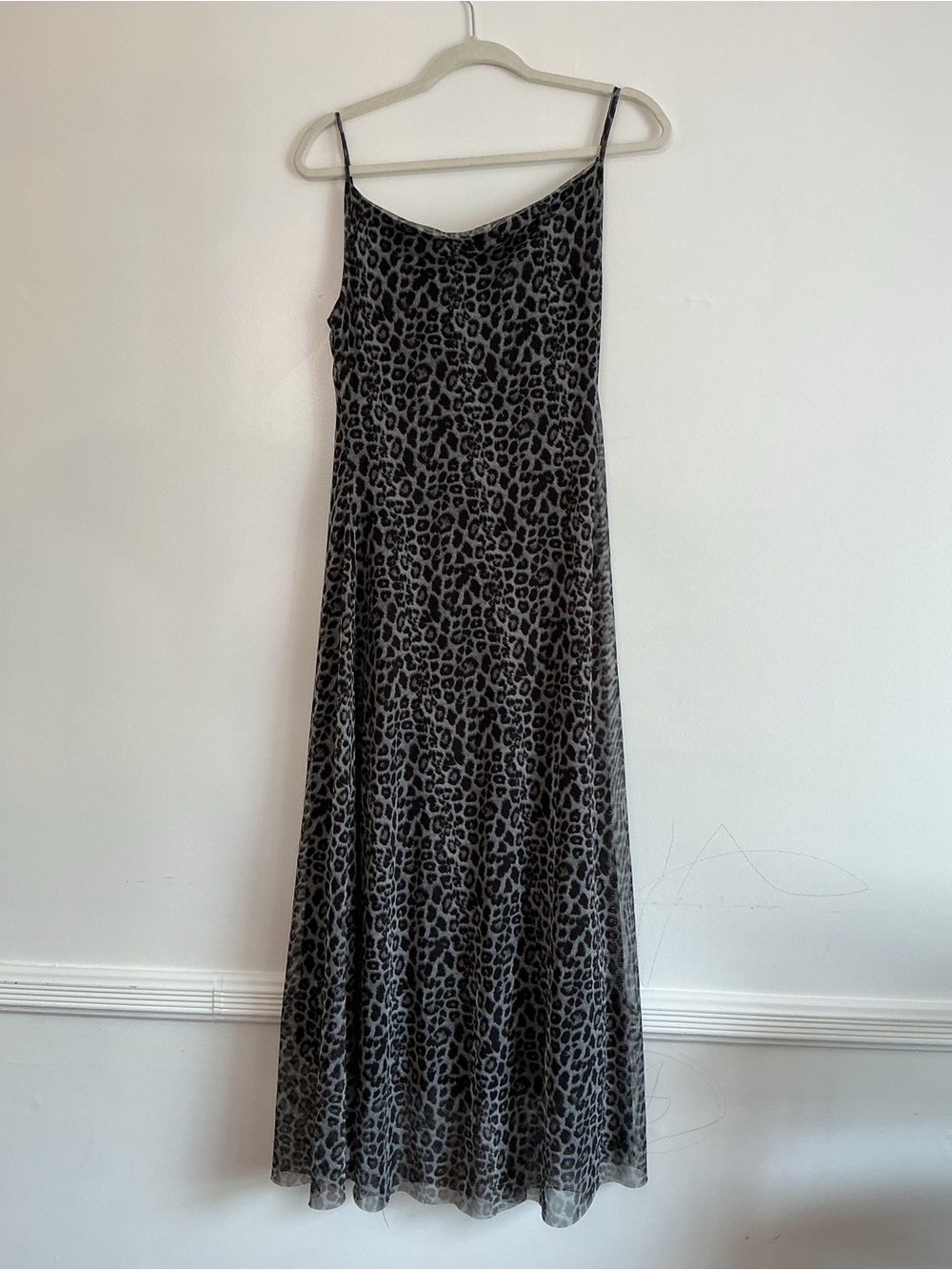 See You Monday Leopard Slip Maxi Dress - Black, Gray